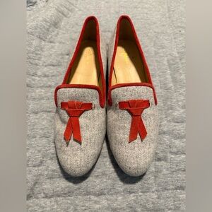 Gray and Red/Orange Woman’s Loafers